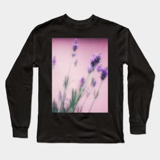 Delicate lavender flower in blur Long Sleeve T-Shirt